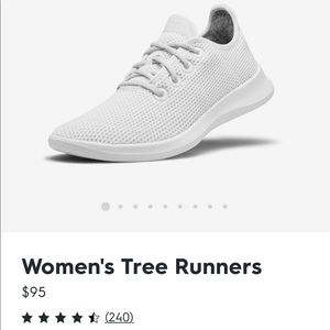 Allbirds Women’s Tree Runners Chalk / White Sz 8
